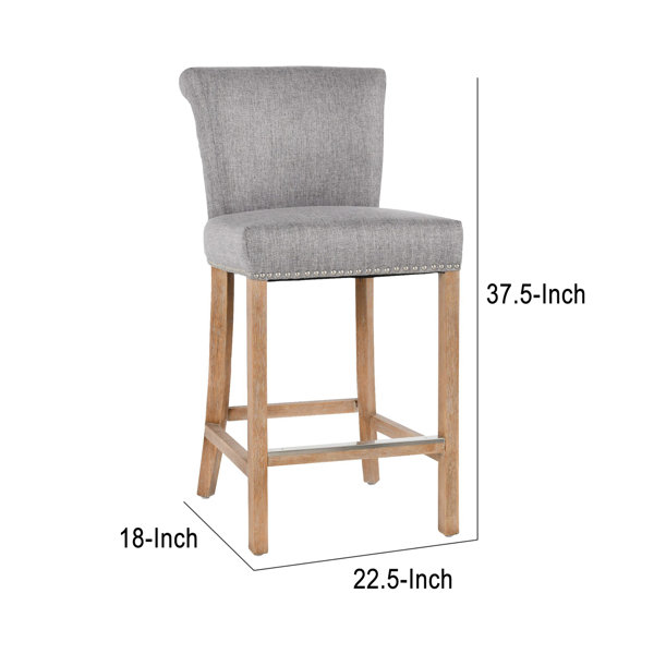 Fortunata solid wood discount bar stool birch lane